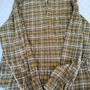 Woolrich Men's Plaid Shirt in Gray and Brown